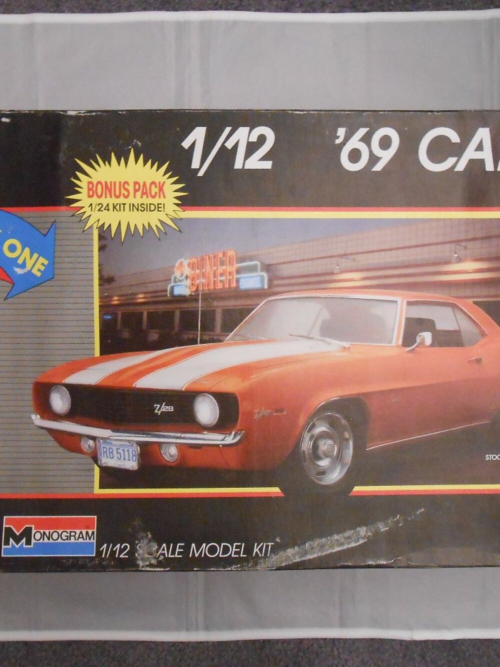Vintage Monogram '69 Camaro Model Kit, Bonus Kit w/'69 Camaro Z/28, Unopened